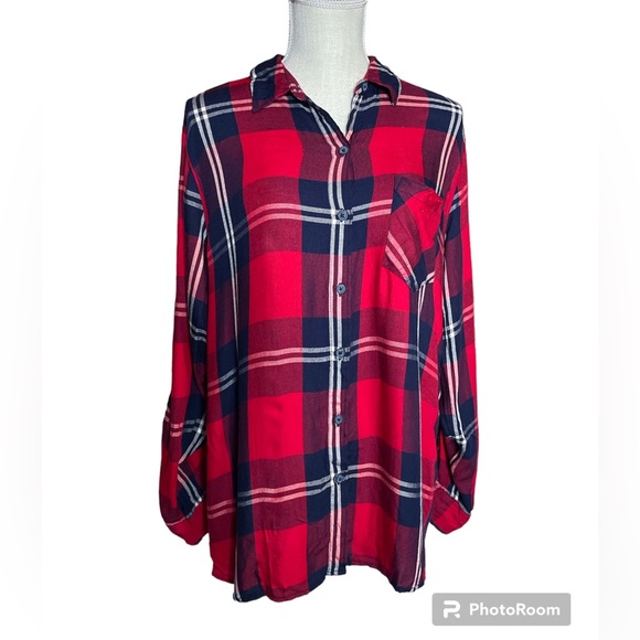 🎉HP🎉Woolrich 100% Rayon Plaid Button Down Flannel Shirt - Picture 1 of 7